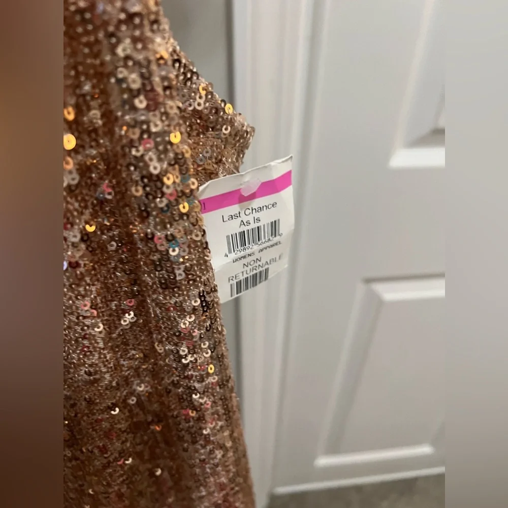 Steve Madden Pink Sequined Double Slit Slip Dress Size Medium (6-8) NWT - Picture 5 of 11